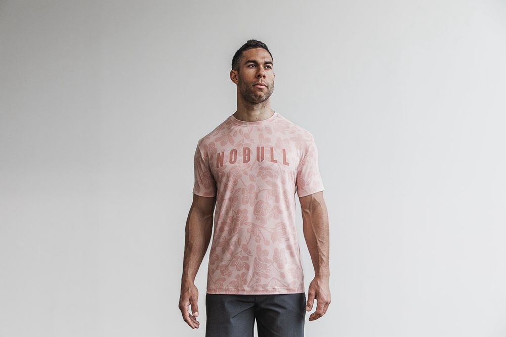 NOBULL Men's (Cherry Blossom) Tee - Dusty Rose Cherry Blossom - Ireland (0195JQGSR)